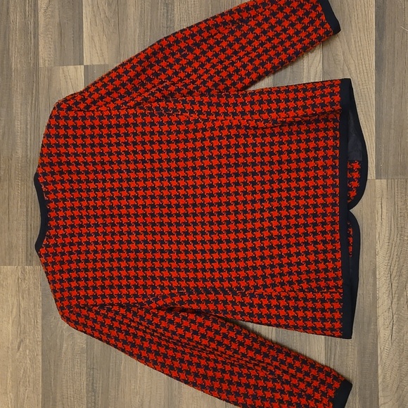 Alfred Dunner Blazer Woman's Size 10 Houndstooth Red and Black - Picture 8 of 12